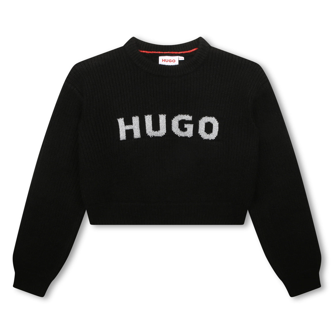 Hugo Kids Cropped Sweater - Black | Sweaters & Knitwear | Bon Bon Tresor