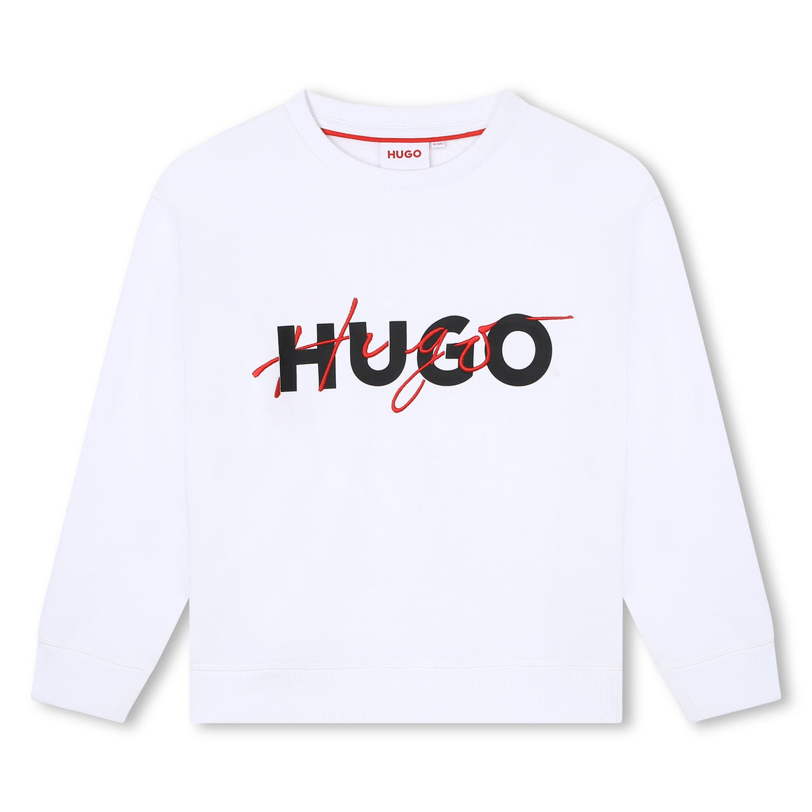 HUGO KIDS logo-print cotton-blend sweatshirt - White