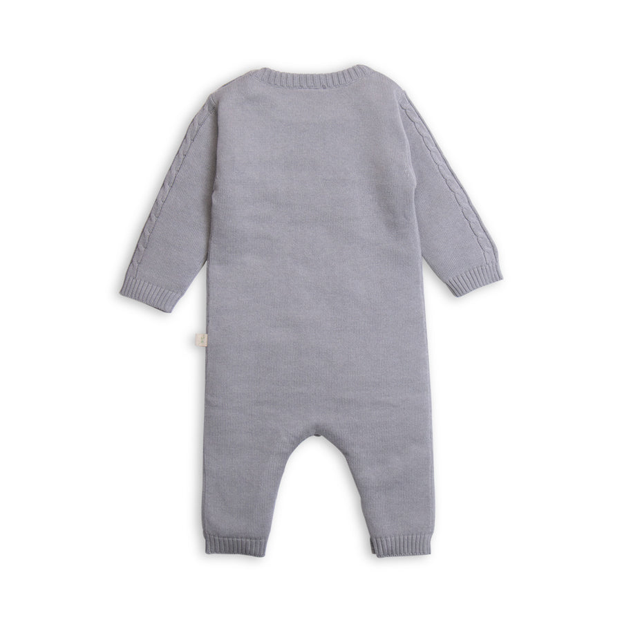 Tiny Twig Cable Knit Growsuit - Drizzle | Rompers & Playsuits | Bon Bon Tresor