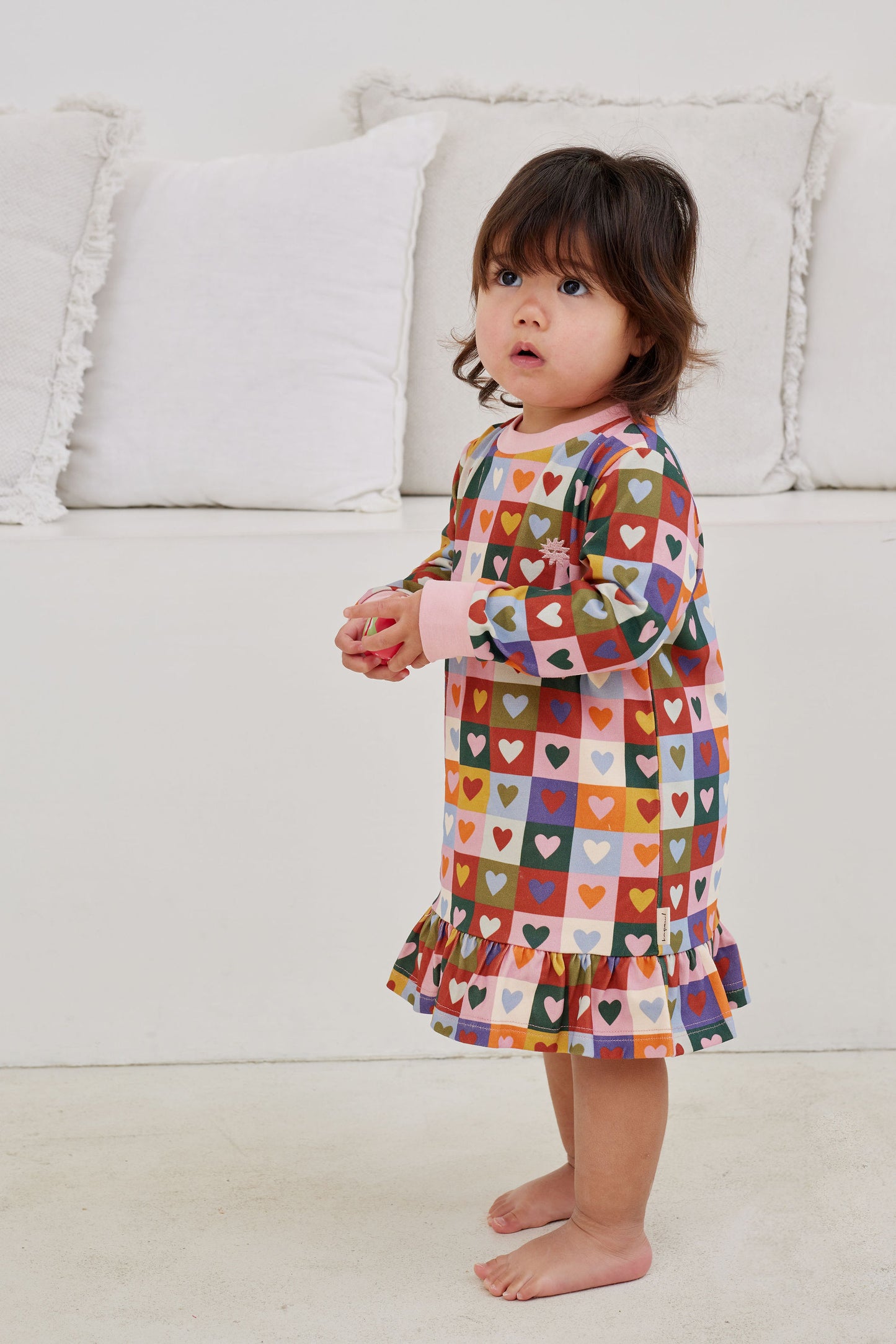 Kapow Kids Girls Heart Checkerboard Dress | Dresses | Bon Bon Tresor