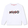 Hugo Kids Boys Fleece Sweatshirt - White | Sweaters & Knitwear | Bon Bon Tresor