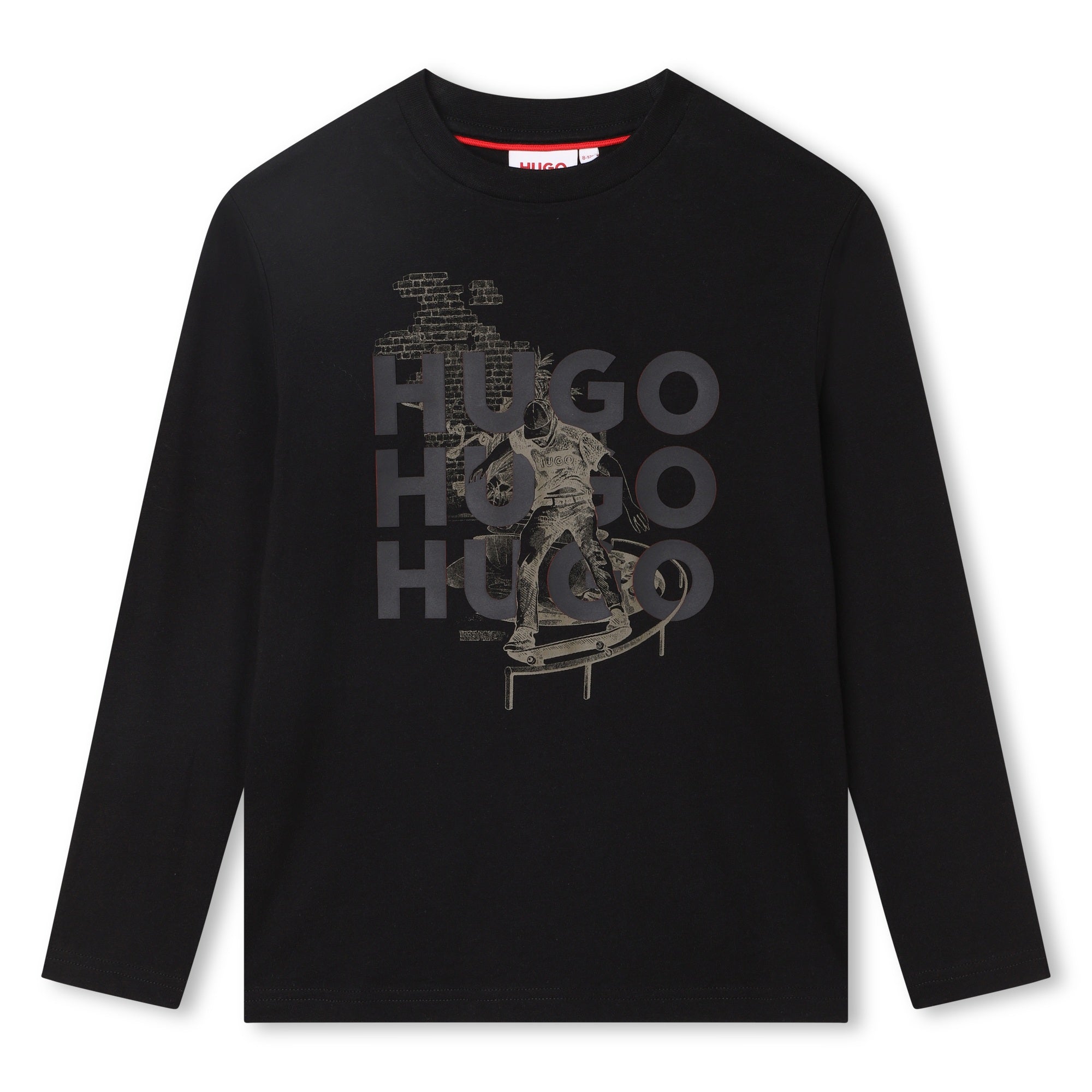 Hugo Kids Boys Long Sleeve T-Shirt - Black | Tops & T-Shirts | Bon Bon Tresor