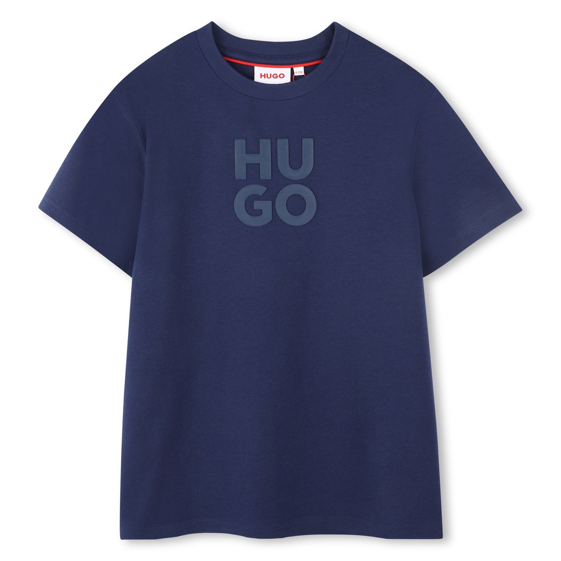 Hugo Kids Boys Short Sleeve Cotton T-Shirt - Blue | Tops & T-Shirts | Bon Bon Tresor