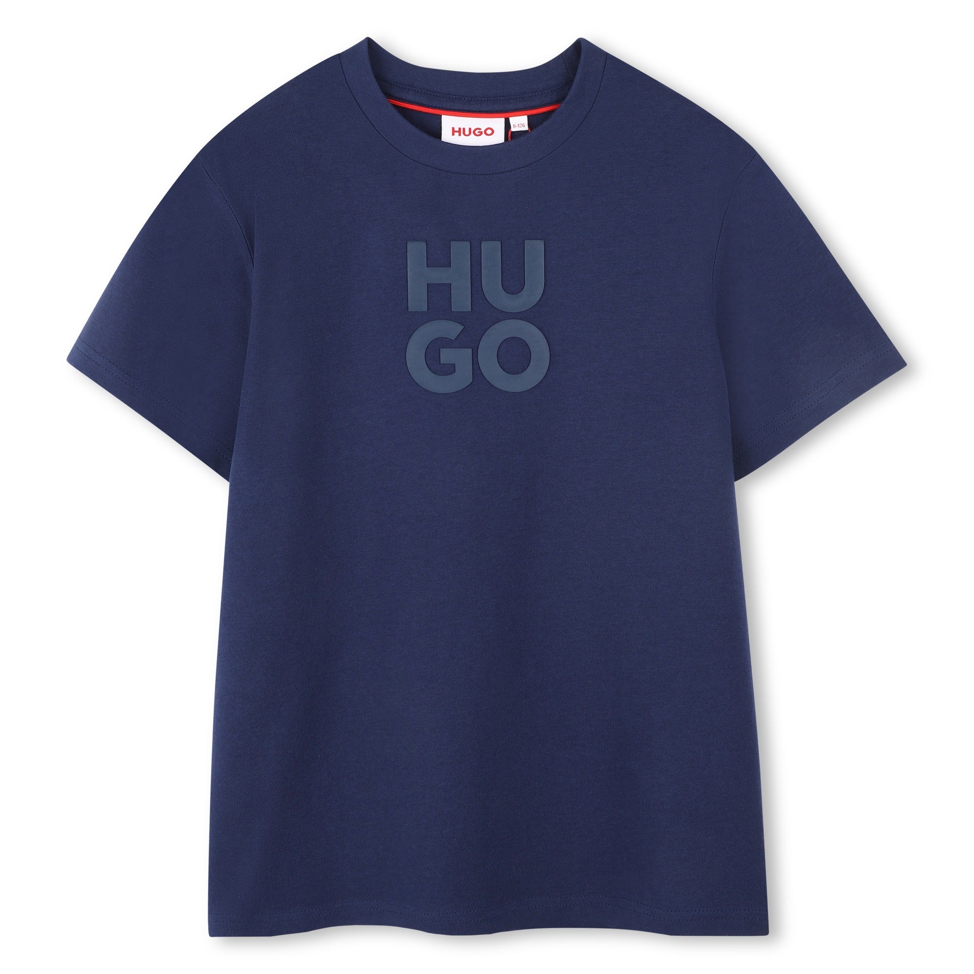 Hugo Kids Boys Short Sleeve Cotton T-Shirt - Blue | Tops & T-Shirts | Bon Bon Tresor