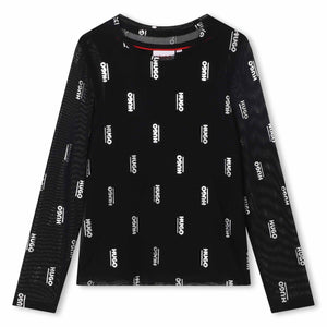 Hugo Kids Girls 2 in 1 Long Sleeve T-Shirt - Black | Tops & T-Shirts | Bon Bon Tresor