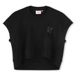 Hugo Kids Girls Black Loose Fit Studded Logo T-Shirt | Tops | Bon Bon Tresor
