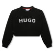 Hugo Kids Girls Cropped Sweater - Black | Sweaters & Knitwear | Bon Bon Tresor