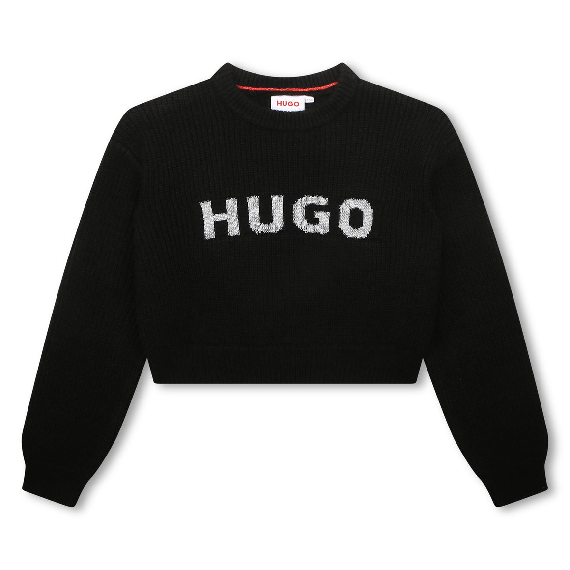 Hugo Kids Girls Cropped Sweater - Black | Sweaters & Knitwear | Bon Bon Tresor