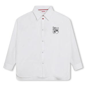 Hugo Kids Girls Long Sleeve Shirt - White | Tops & T-Shirts | Bon Bon Tresor