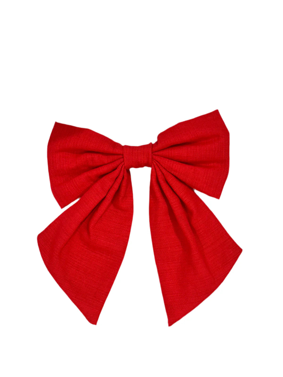 Mimi Miya Clara Linen Girls Bow Hair Clip Red | Hair Accessories | Bon Bon Tresor
