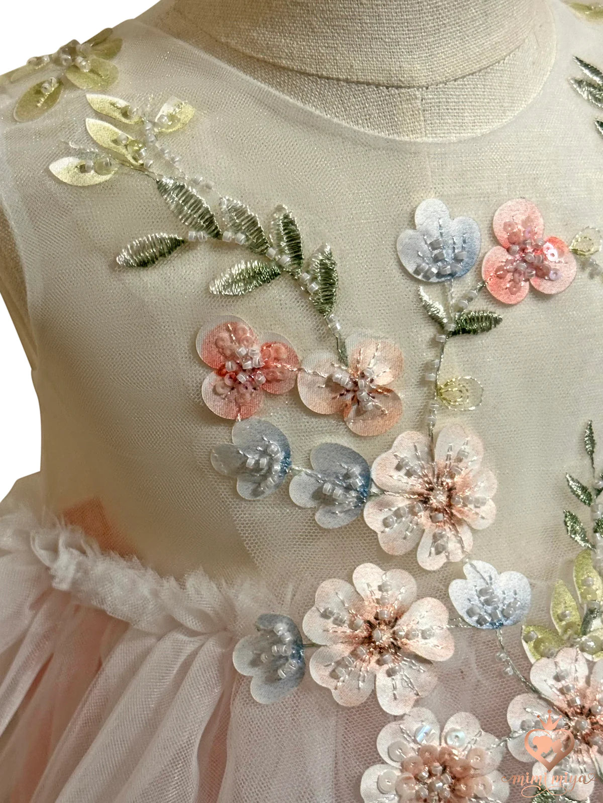 Mimi Miya Enchanted Baby Floral Applique Romper - Pink | Rompers & Playsuits | Bon Bon Tresor