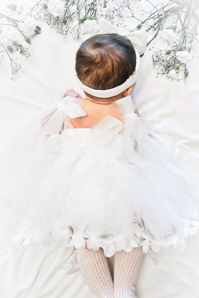 Mimi Miya Baby Girl Rose Tulle Romper Dress