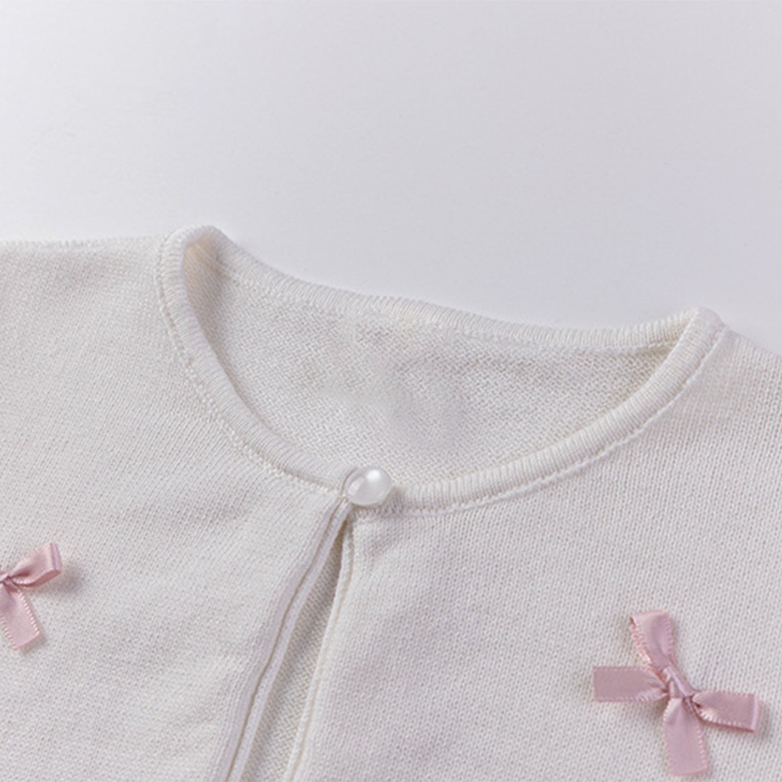 Mimi Miya Arabela Girl's Pink Bow Cardigan | Sweaters & Knitwear | Bon Bon Tresor