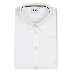 BOSS KIDSWEAR Infant White Oxford Long Sleeve Shirt | Suits & Sets | Bon Bon Tresor