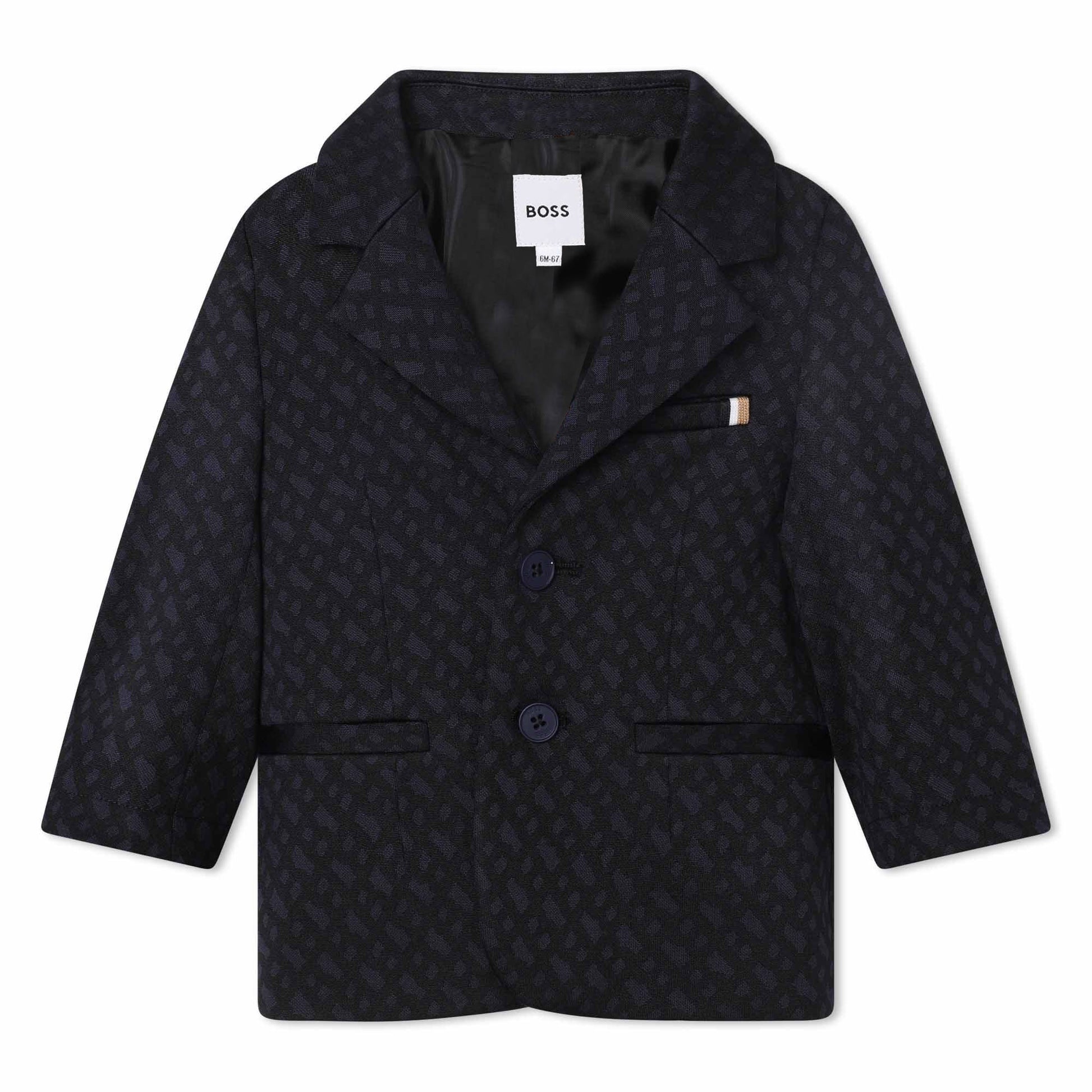 BOSS KIDSWEAR Infant Electric Blue Monogram Jacket and Trousers Set | Suits & Sets | Bon Bon Tresor