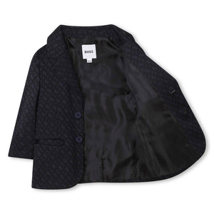 BOSS KIDSWEAR Infant Electric Blue Monogram Jacket and Trousers Set | Suits & Sets | Bon Bon Tresor