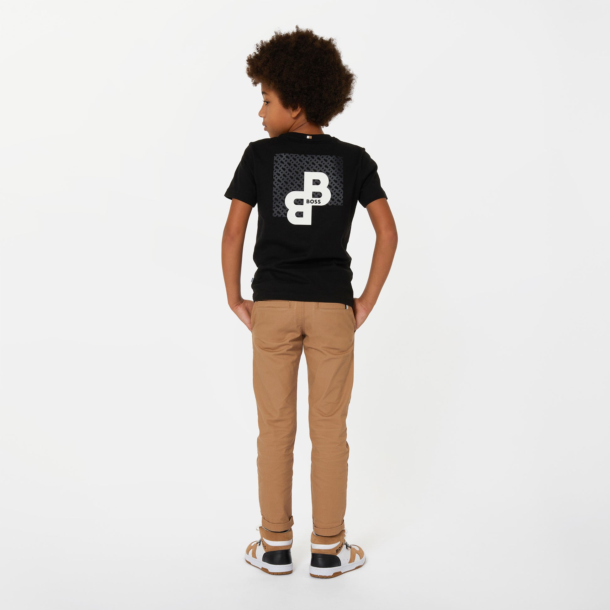 BOSS KIDSWEAR Boys Beige Chino Trousers | Trousers | Bon Bon Tresor