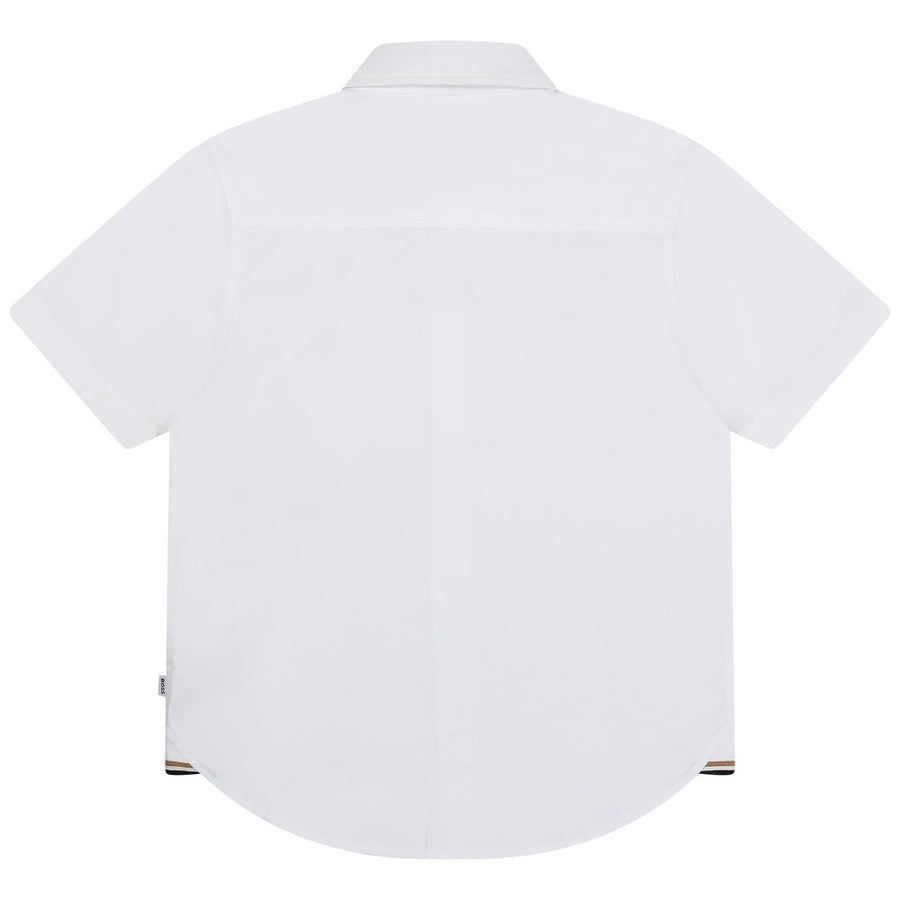 BOSS KIDSWEAR White Oxford Short Sleeve Shirt | Suits & Sets | Bon Bon Tresor