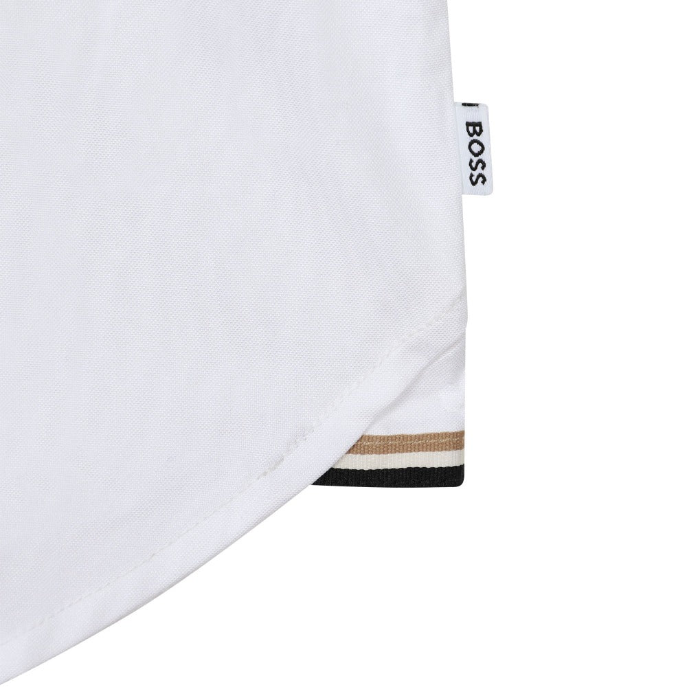 BOSS KIDSWEAR Boys White Oxford Short Sleeve Shirt | Suits & Sets | Bon Bon Tresor