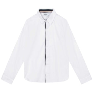 BOSS KIDSWEAR White Oxford Long Sleeve Shirt | Suits & Sets | Bon Bon Tresor