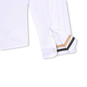 BOSS KIDSWEAR White Oxford Long Sleeve Shirt - Signature Stripe | Suits & Sets | Bon Bon Tresor