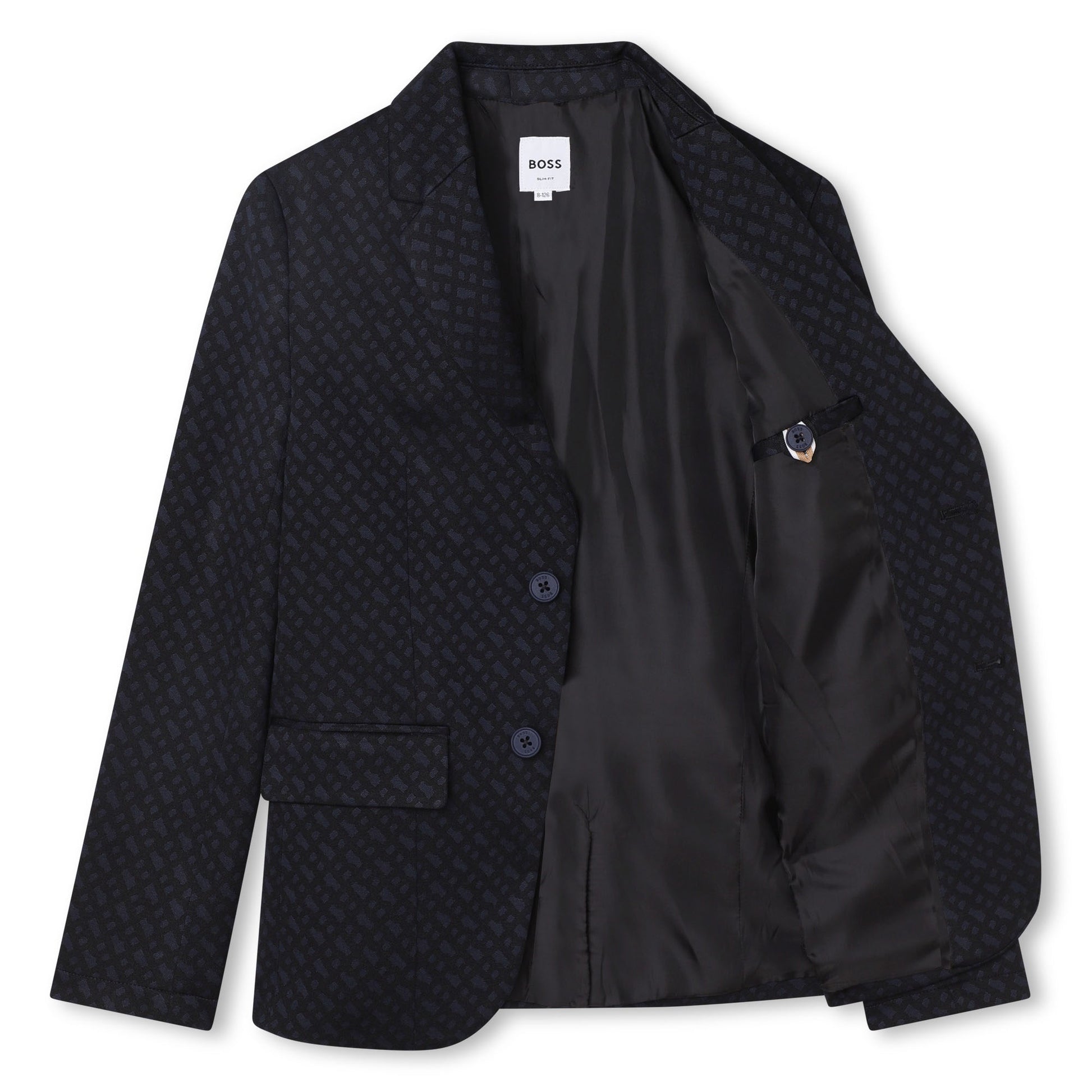 BOSS KIDSWEAR Boys Electric Blue Monogram Suit Jacket | Suits & Sets | Bon Bon Tresor