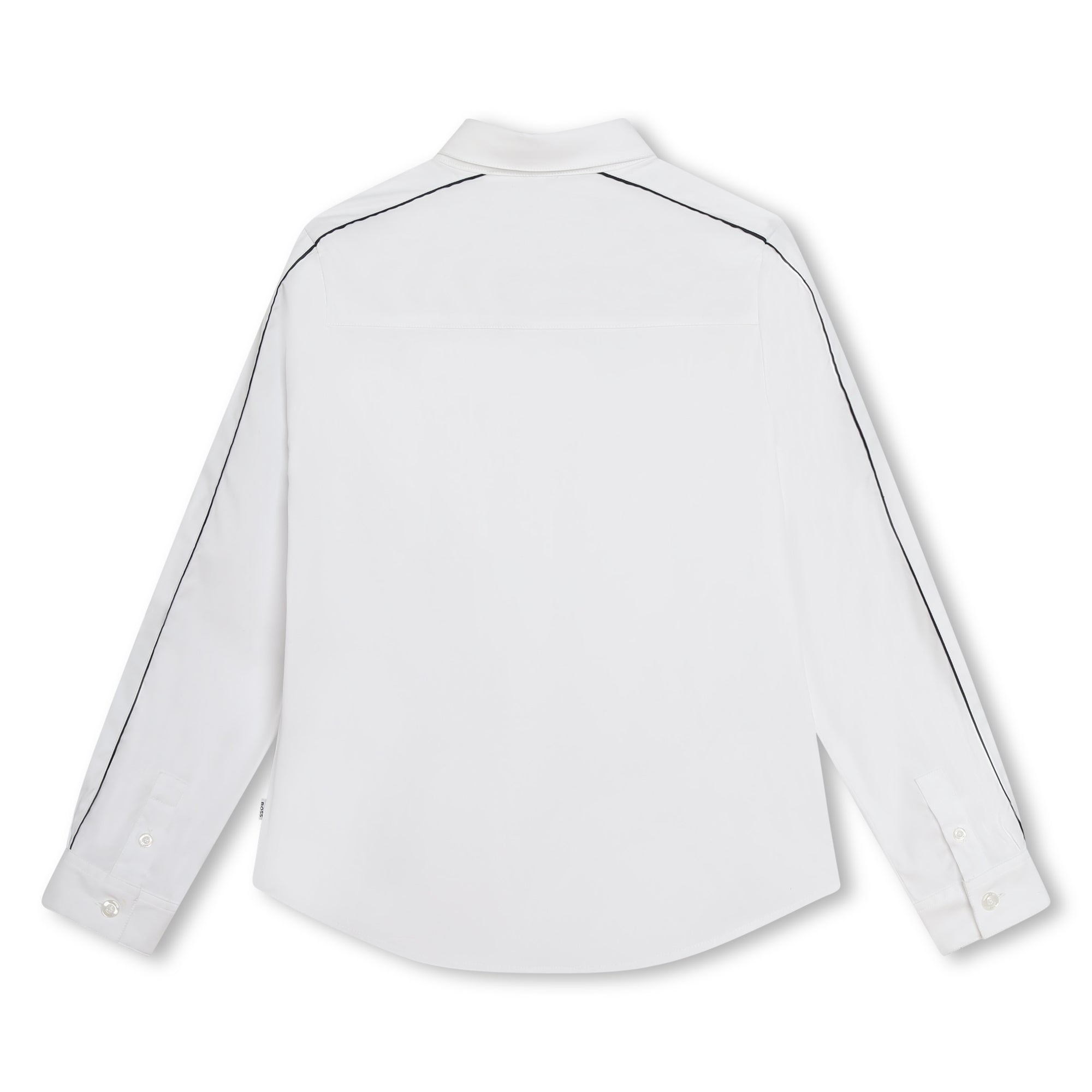 BOSS KIDSWEAR White Oxford Long Sleeve Shirt - Navy Piping