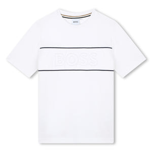 BOSS KIDSWEAR White Short Sleeve Tee Shirt | Tops & T-Shirts | Bon Bon Tresor