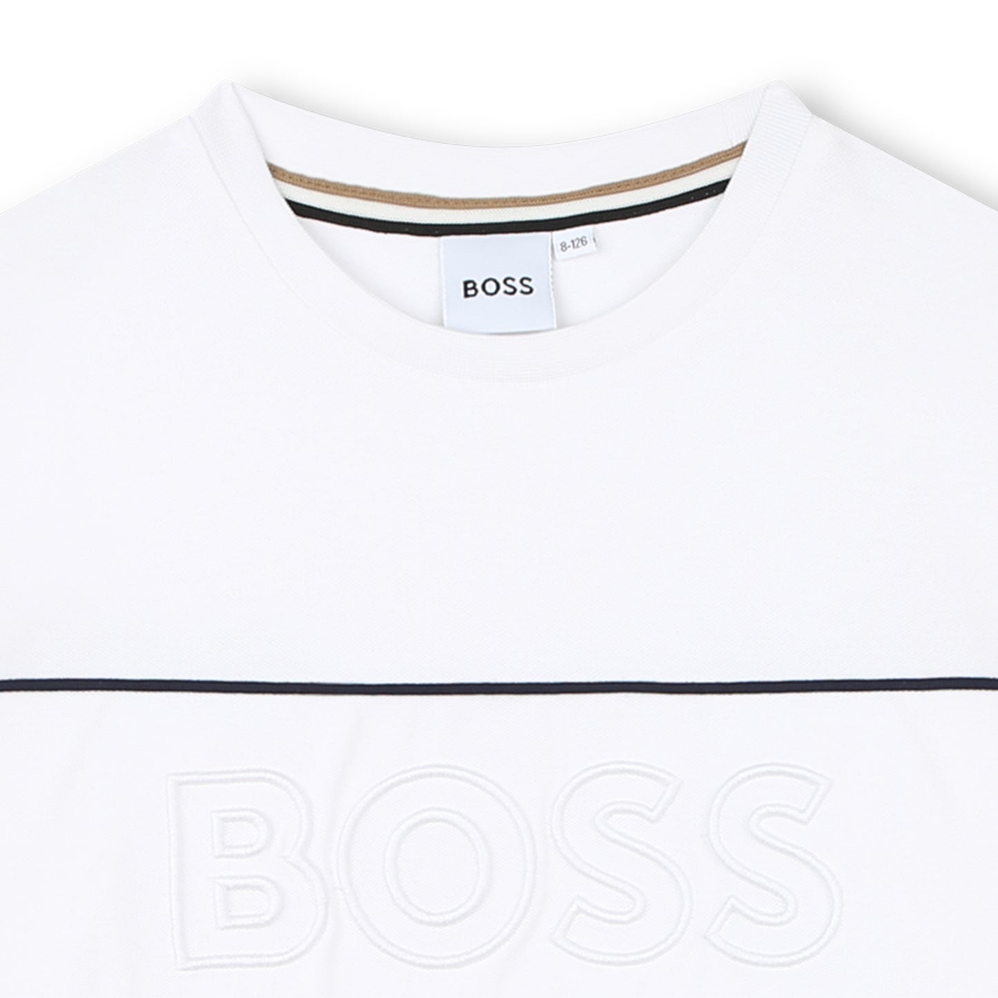 BOSS KIDSWEAR Boys White Short Sleeve Tee Shirt | Tops | Bon Bon Tresor
