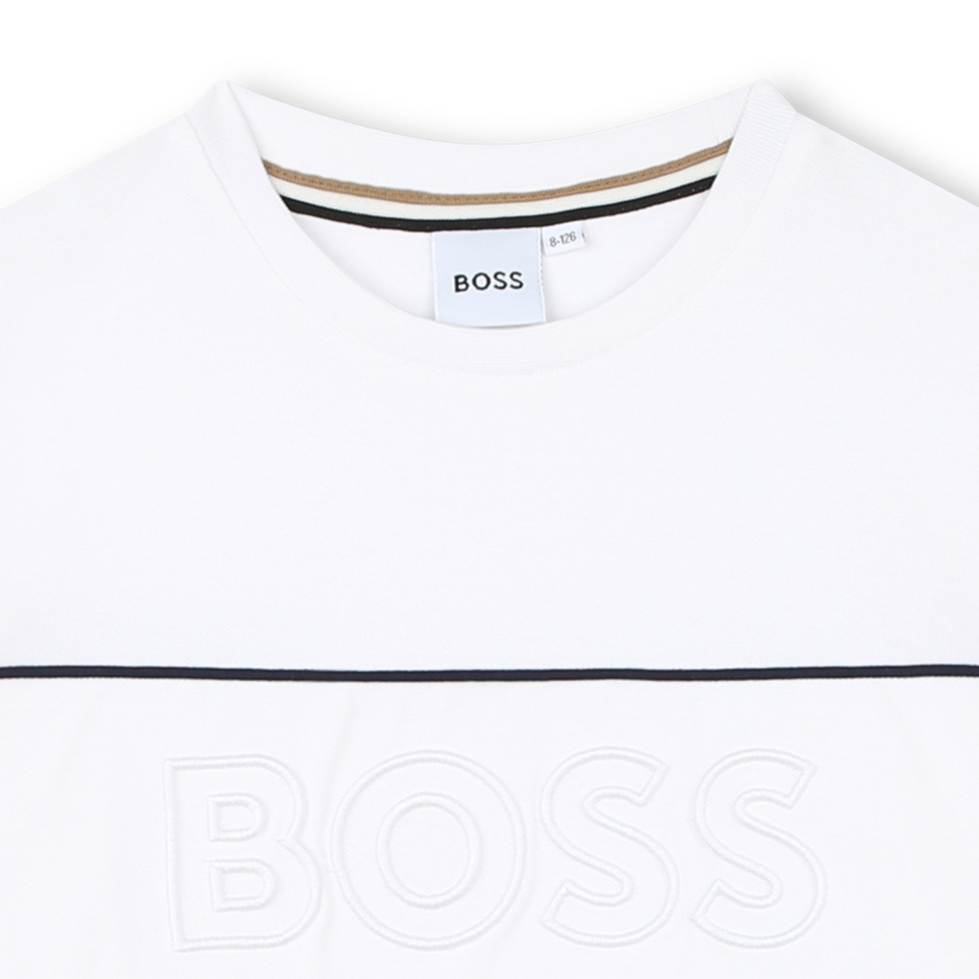 BOSS KIDSWEAR Boys White Short Sleeve Tee Shirt | Tops | Bon Bon Tresor