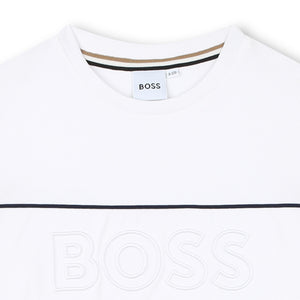 BOSS KIDSWEAR White Short Sleeve Tee Shirt | Tops & T-Shirts | Bon Bon Tresor