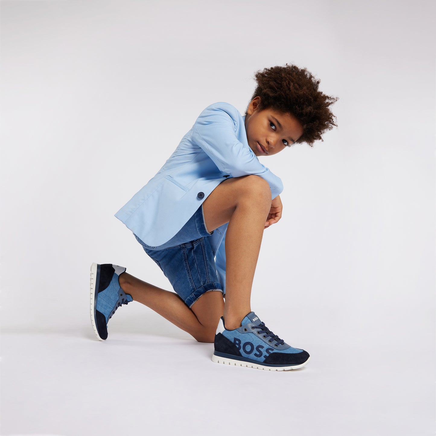 BOSS KIDSWEAR Boys Pale Blue Suit Jacket | Suits & Sets | Bon Bon Tresor