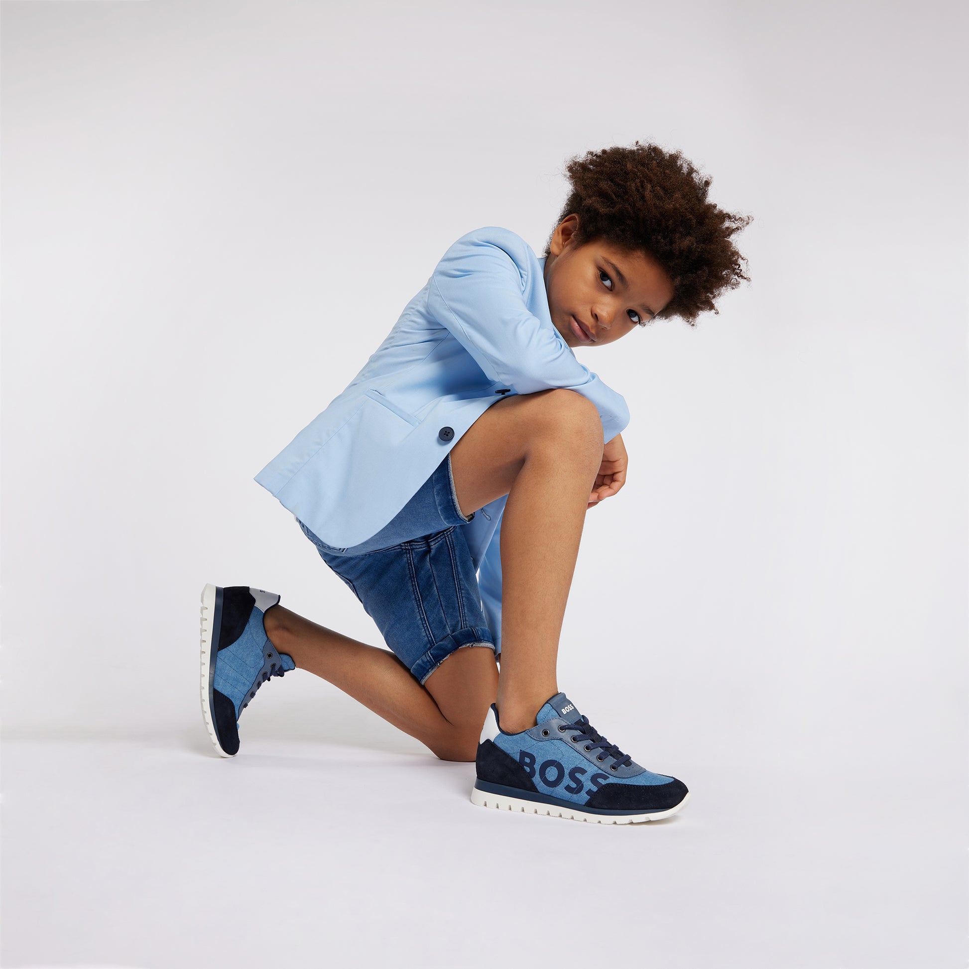 BOSS KIDSWEAR Boys Pale Blue Suit Jacket | Suits & Sets | Bon Bon Tresor