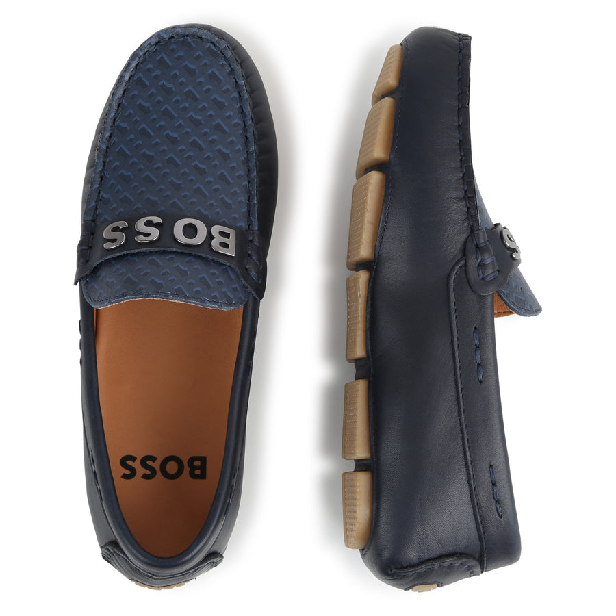 BOSS KIDSWEAR Navy Moccasin | Moccasins & Loafers | Bon Bon Tresor