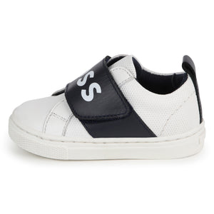 BOSS KIDSWEAR White with Navy Trainers | Sneakers | Bon Bon Tresor