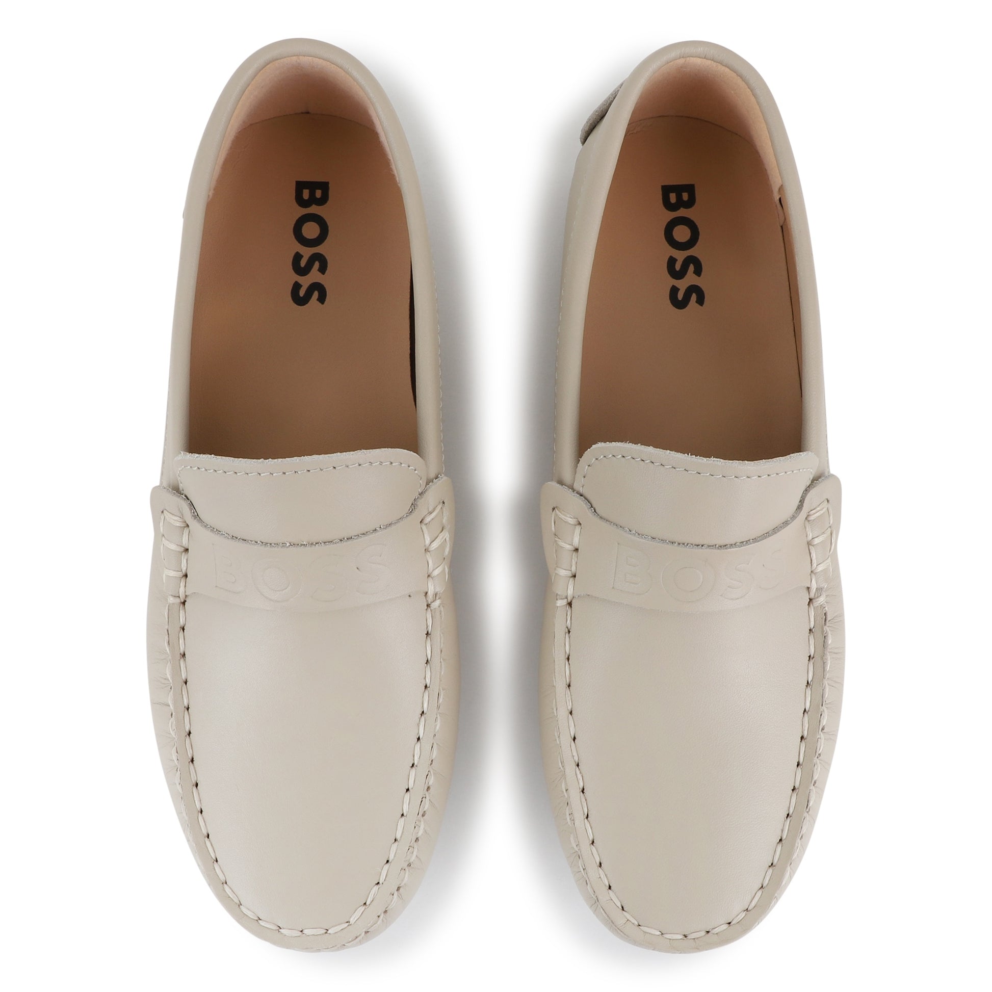 BOSS KIDSWEAR Boys Stone Leather Loafers | Moccasins & Loafers | Bon Bon Tresor