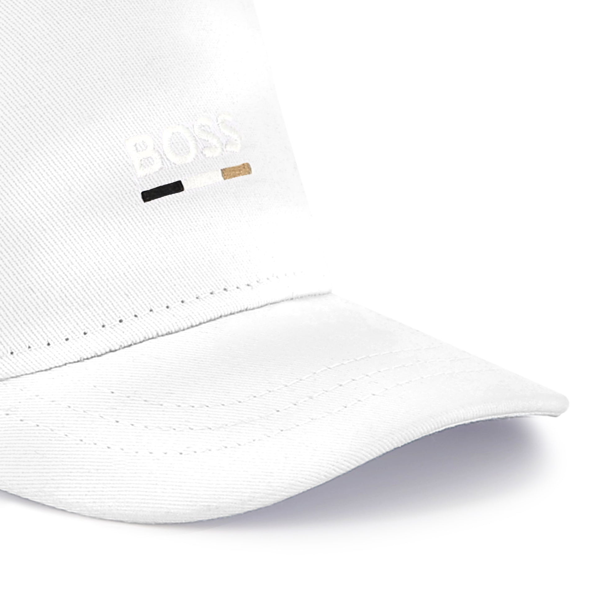BOSS KIDSWEAR Baby Boys White Cap With Signature Stripes | Hats | Bon Bon Tresor