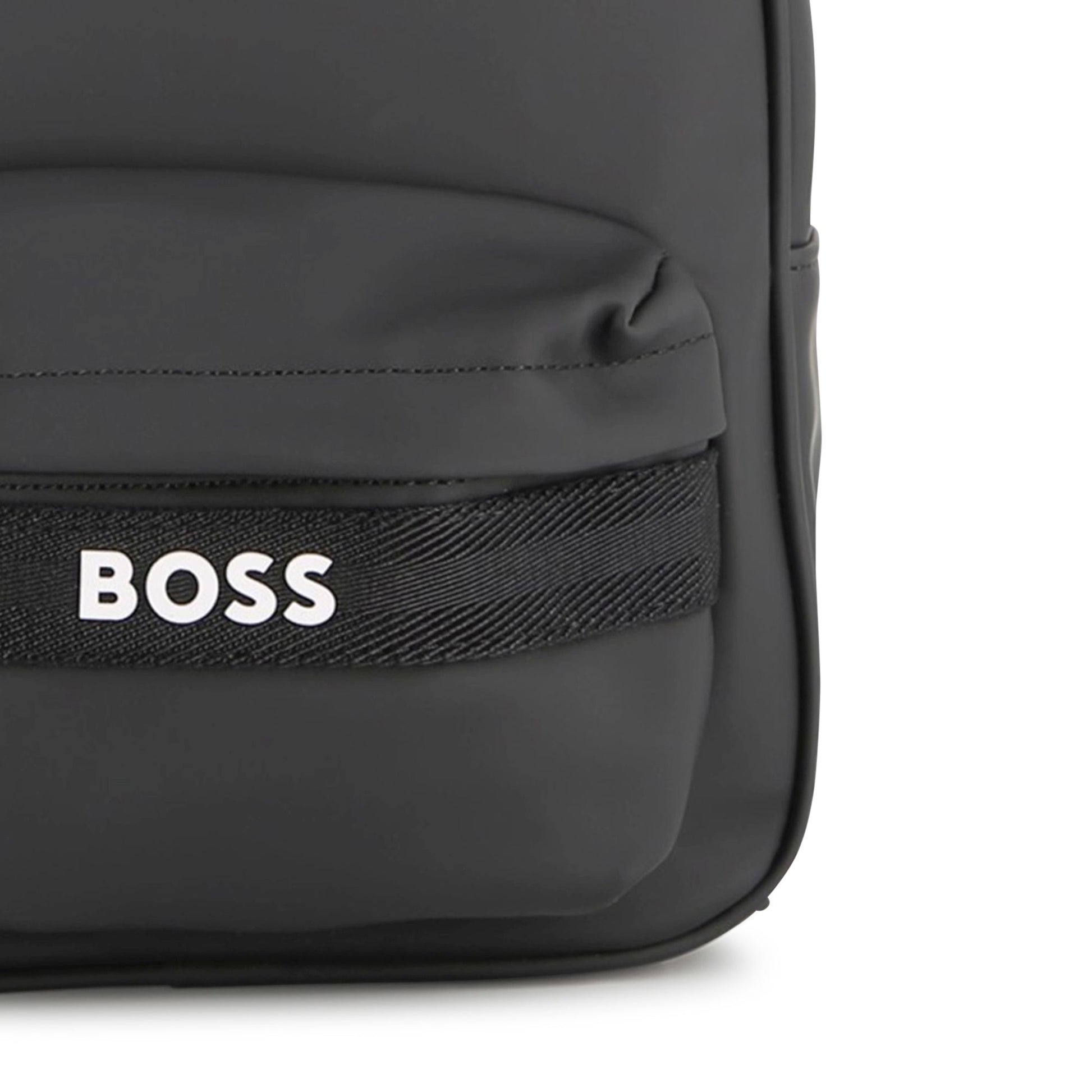 BOSS KIDSWEAR Boys Black Backpack with Silicon Logo | Bags | Bon Bon Tresor