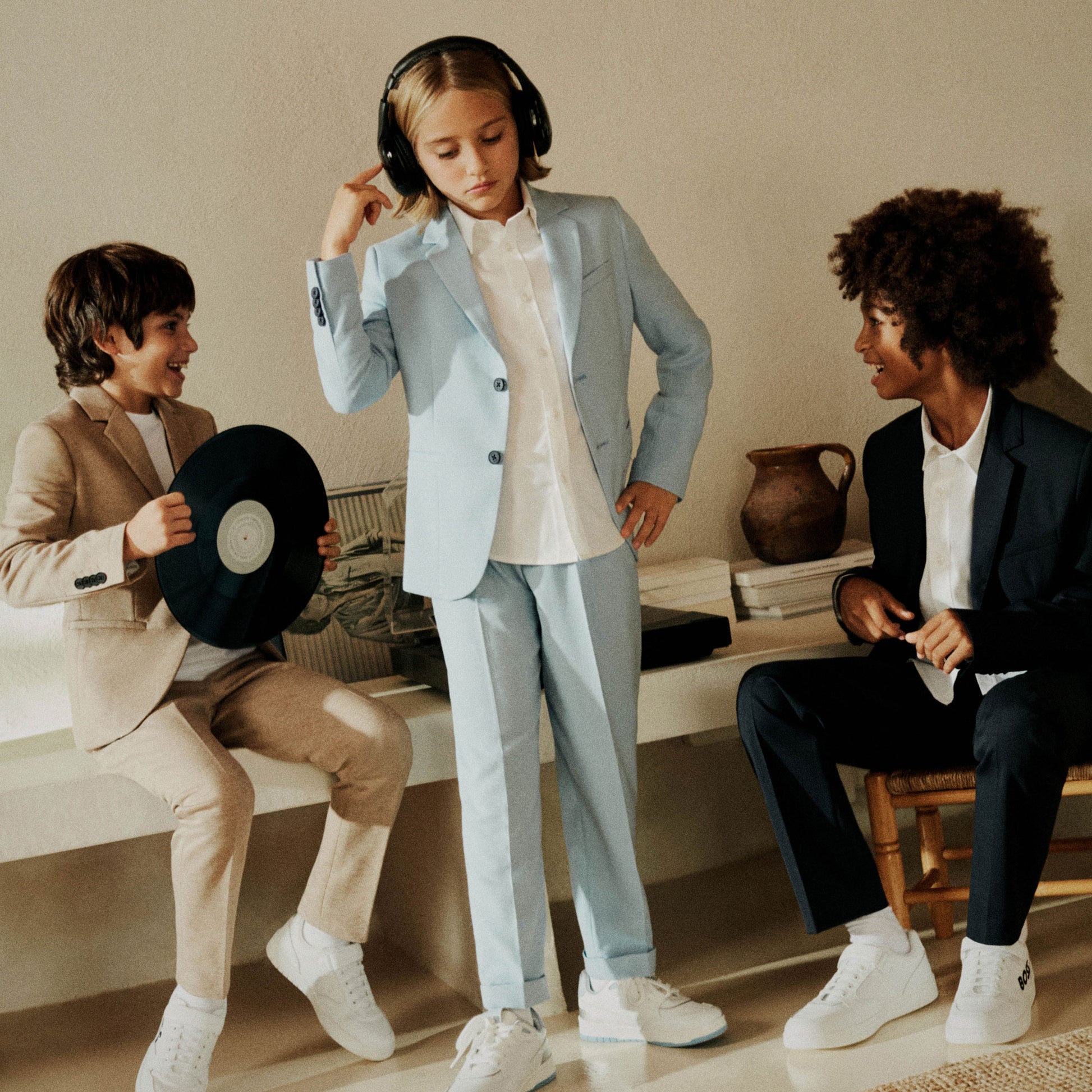 BOSS KIDSWEAR Boys Persian Blue Suit Jacket | Suits & Sets | Bon Bon Tresor