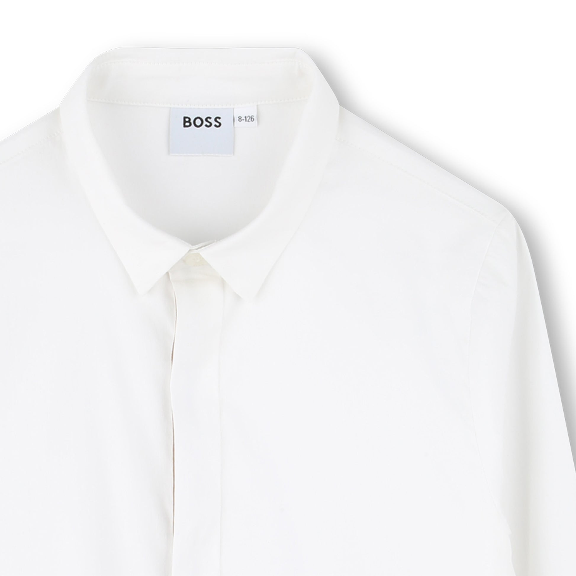 BOSS KIDSWEAR Boys White Long Sleeve Poplin Shirt | Suits & Sets | Bon Bon Tresor