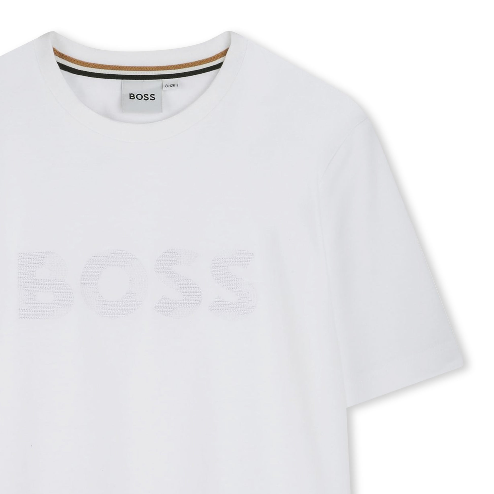 BOSS KIDSWEAR Boys White Cotton T-Shirt | Tops & T-Shirts | Bon Bon Tresor