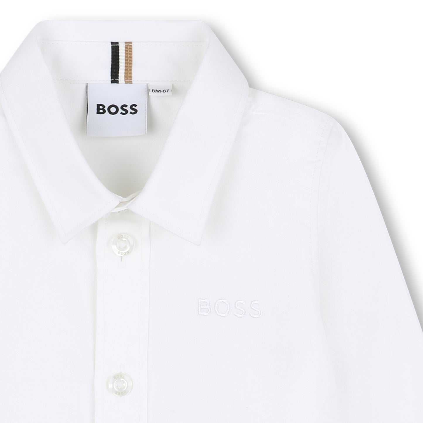 BOSS KIDSWEAR Baby Boys Long Sleeve White Cotton Shirt | Suits & Sets | Bon Bon Tresor