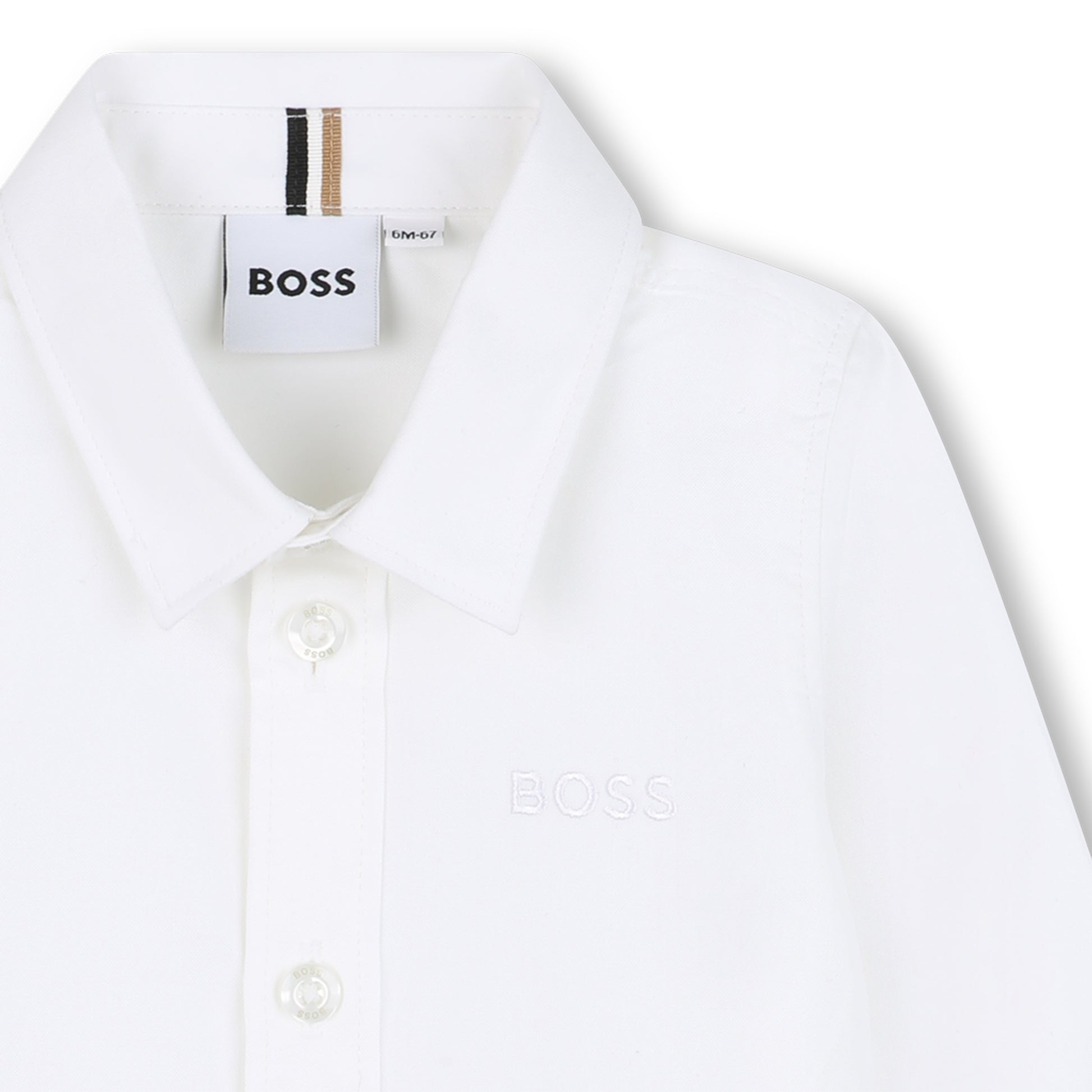 BOSS KIDSWEAR Baby Boys Long Sleeve White Cotton Shirt | Suits & Sets | Bon Bon Tresor