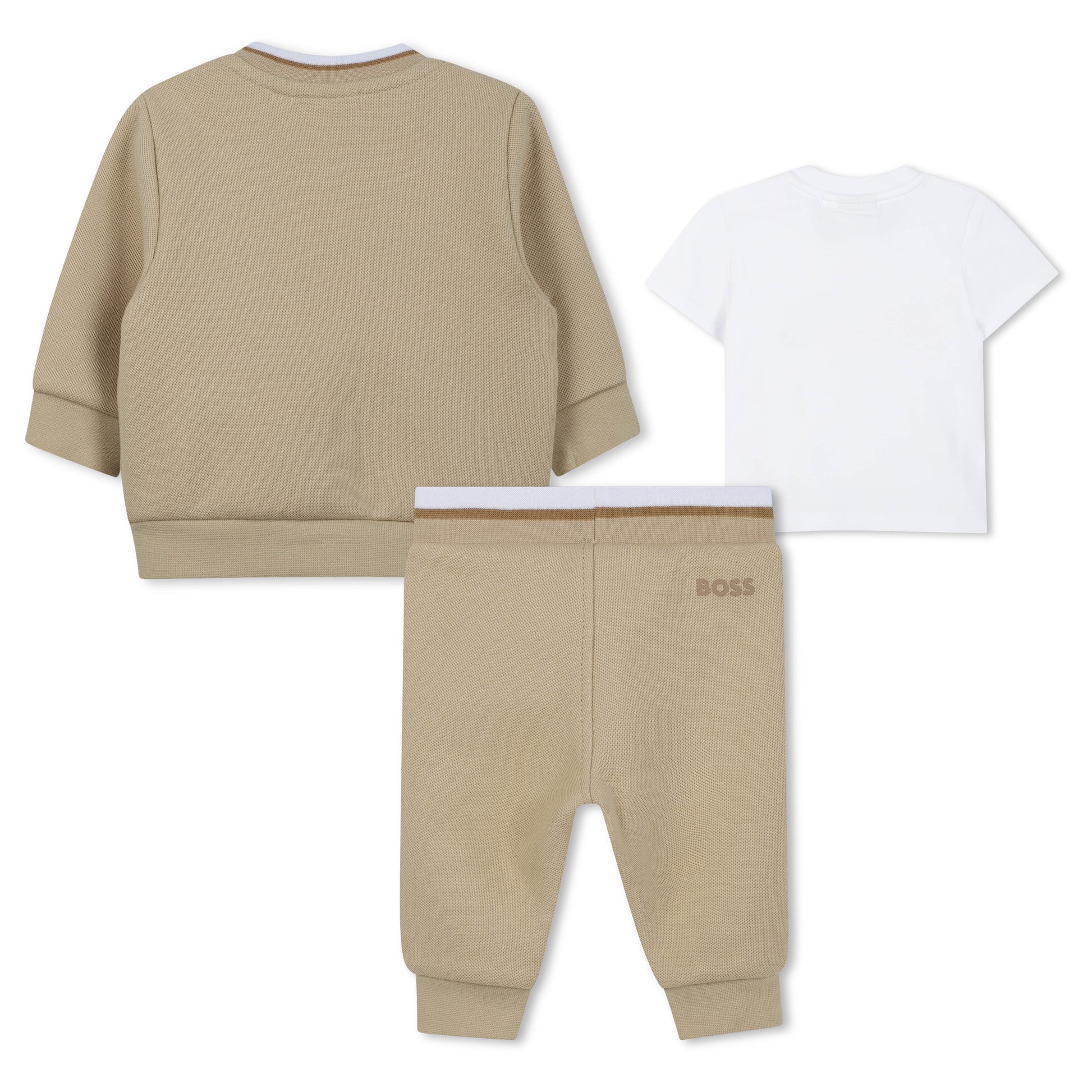 BOSS KIDSWEAR Baby Boys Beige Jogging Set Gift Box | Outfit Sets | Bon Bon Tresor
