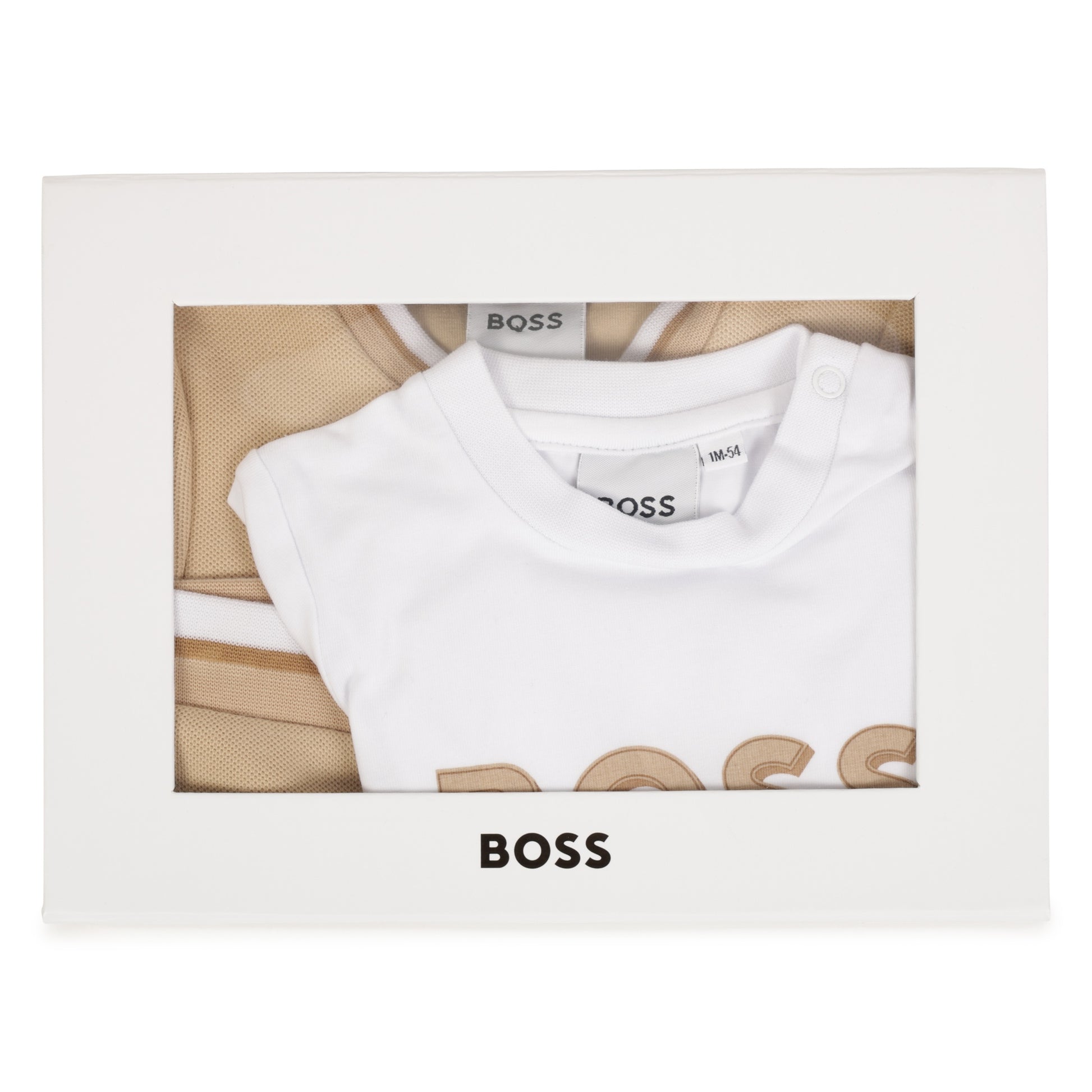 BOSS KIDSWEAR Baby Boys Beige Jogging Set Gift Box | Outfit Sets | Bon Bon Tresor