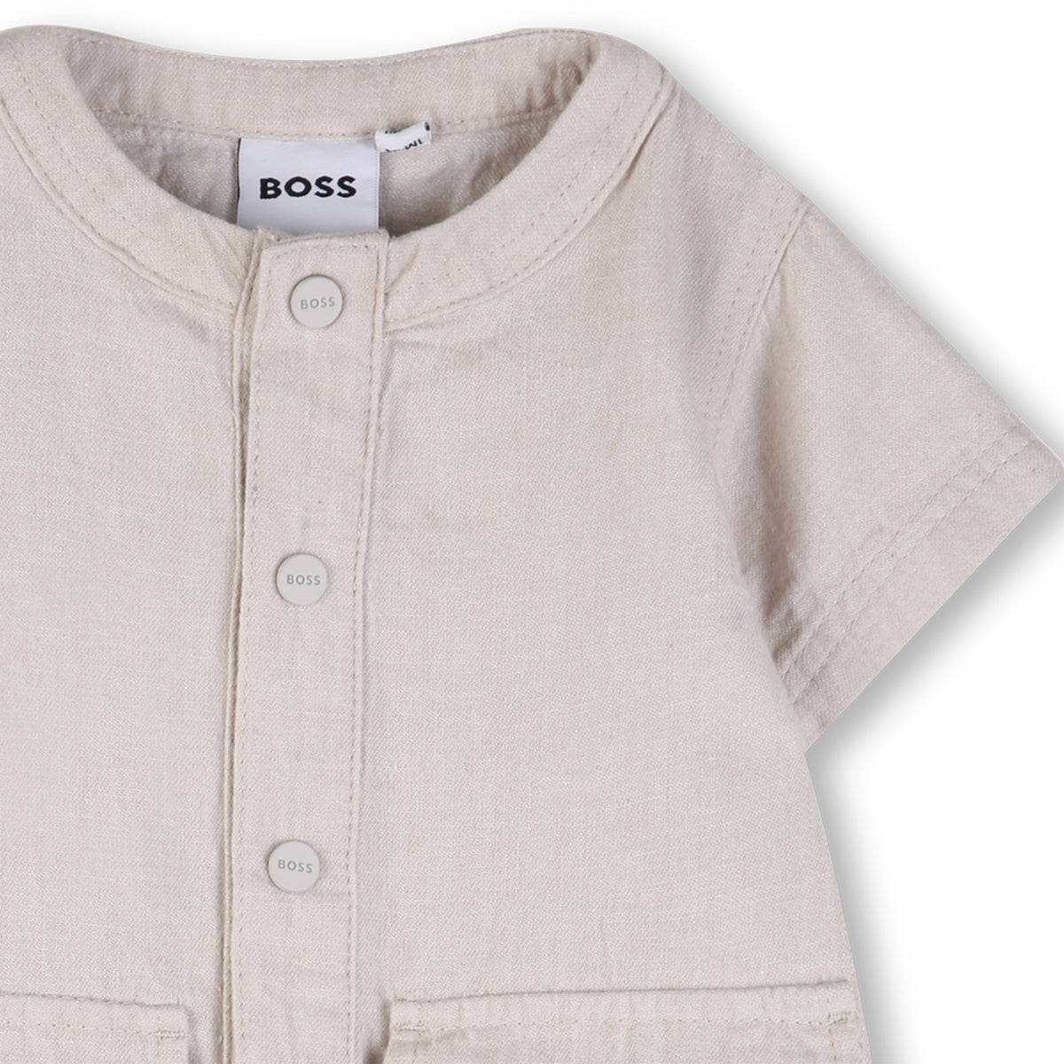 BOSS KIDS Baby Boys Short Sleeve Linen Jumpsuit