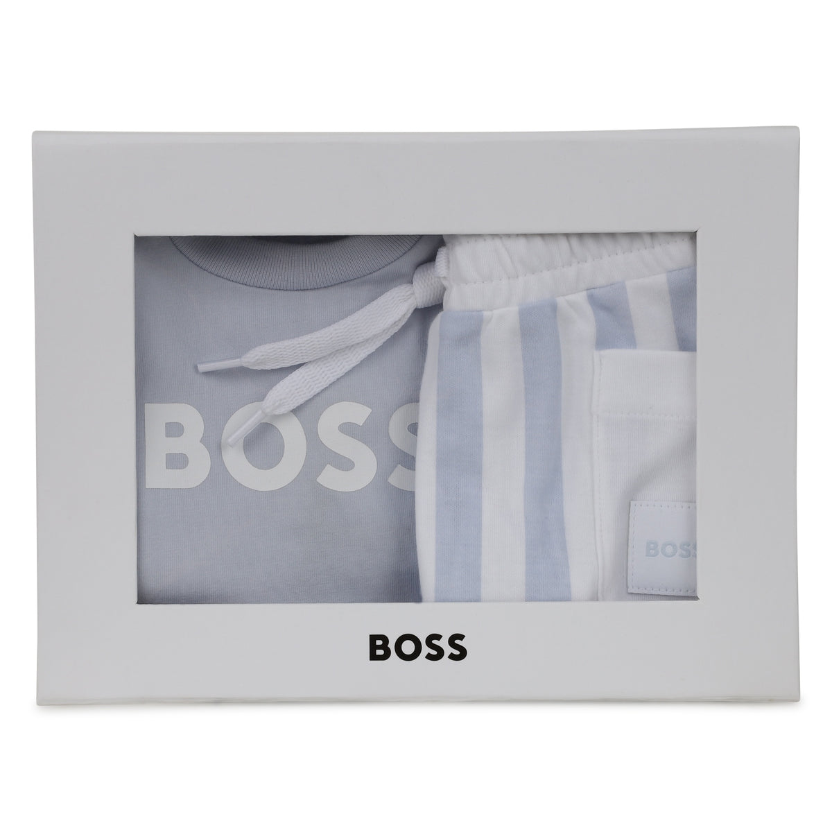 BOSS KIDS Baby Boys T-shirt and Blue Stripe Shorts Set