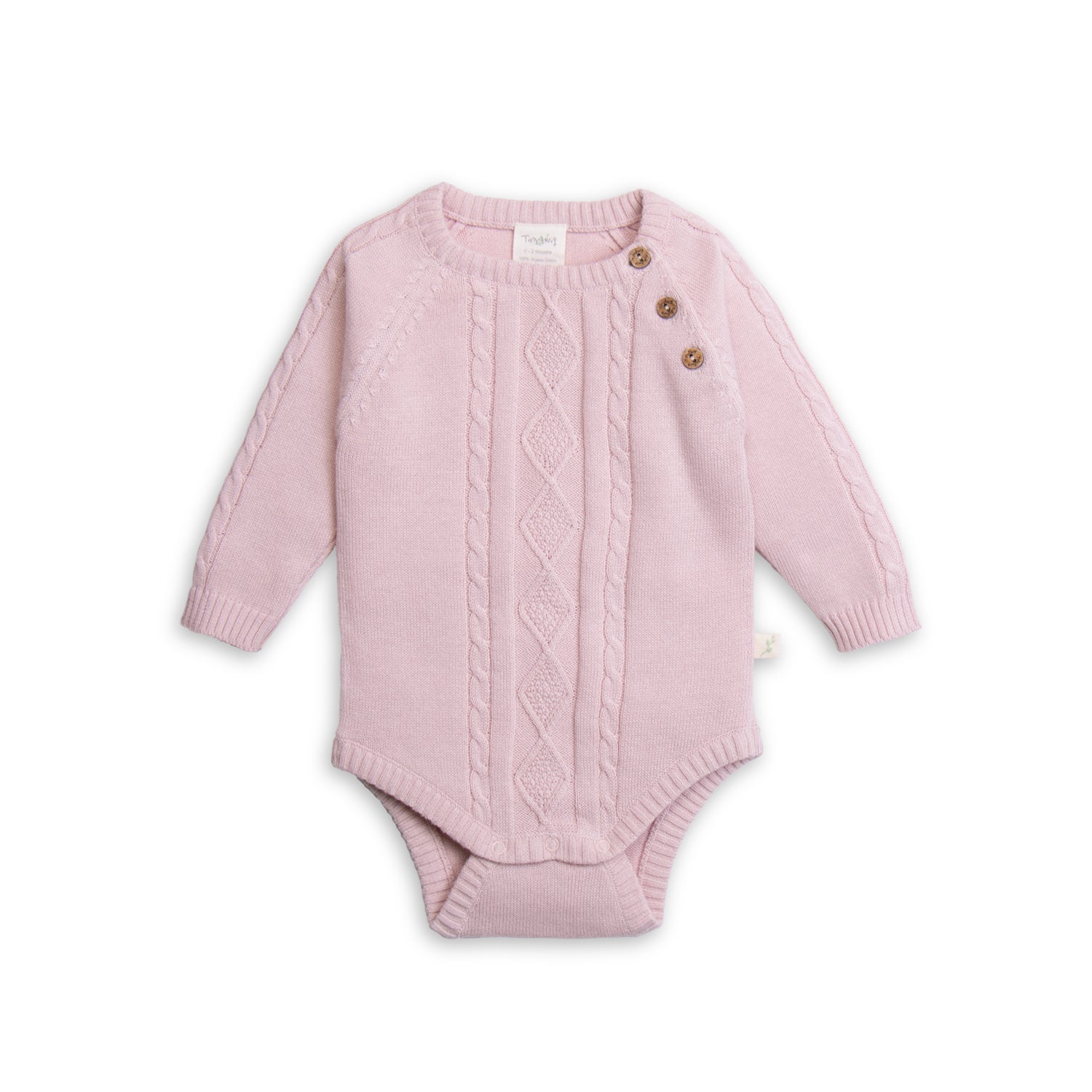 Tiny Twig Cable Knit Bodysuit - Lotus | Rompers & Playsuits | Bon Bon Tresor