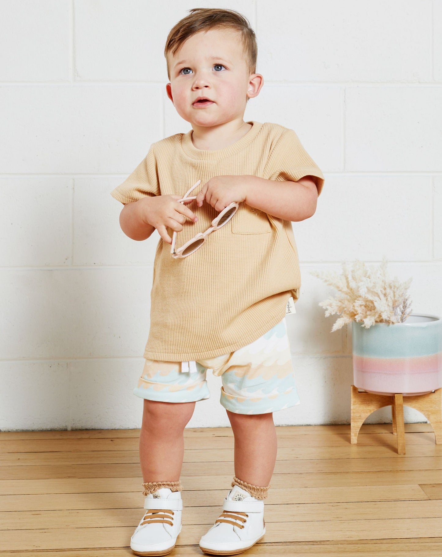 Kapow Kids Sand Waffle T-Shirt | Tops & T-Shirts | Bon Bon Tresor