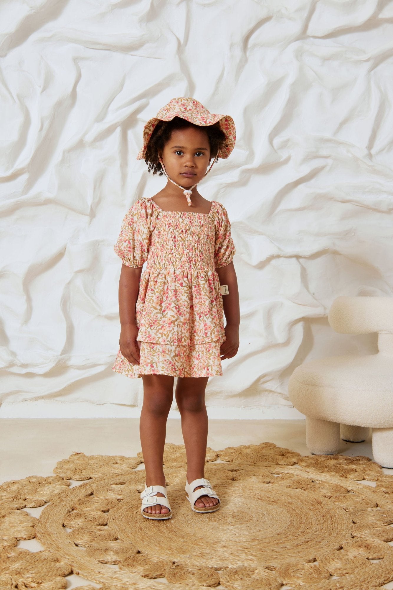 Kapow Kids Girls Spring Blossom Shirred Dress | Dresses | Bon Bon Tresor